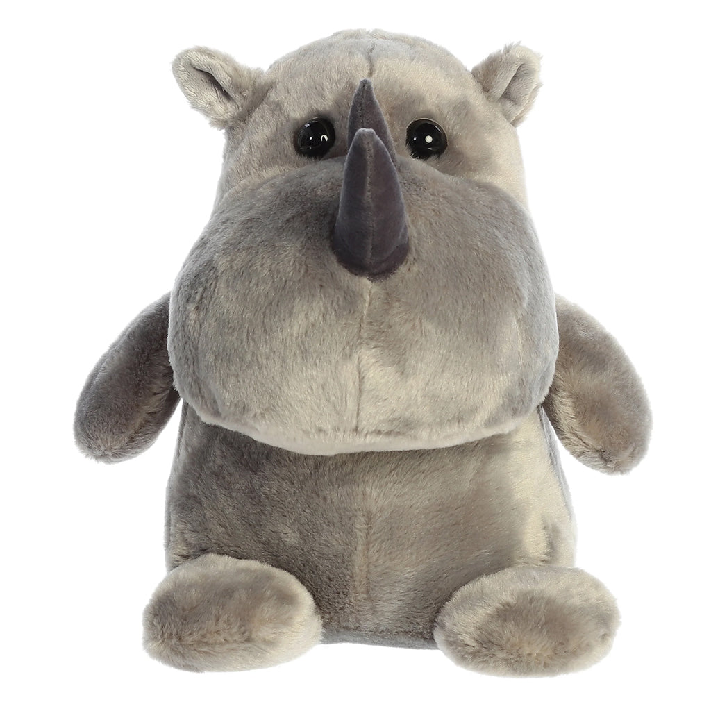 STUFFED RHINO HAPPY SITTING PLUSHY