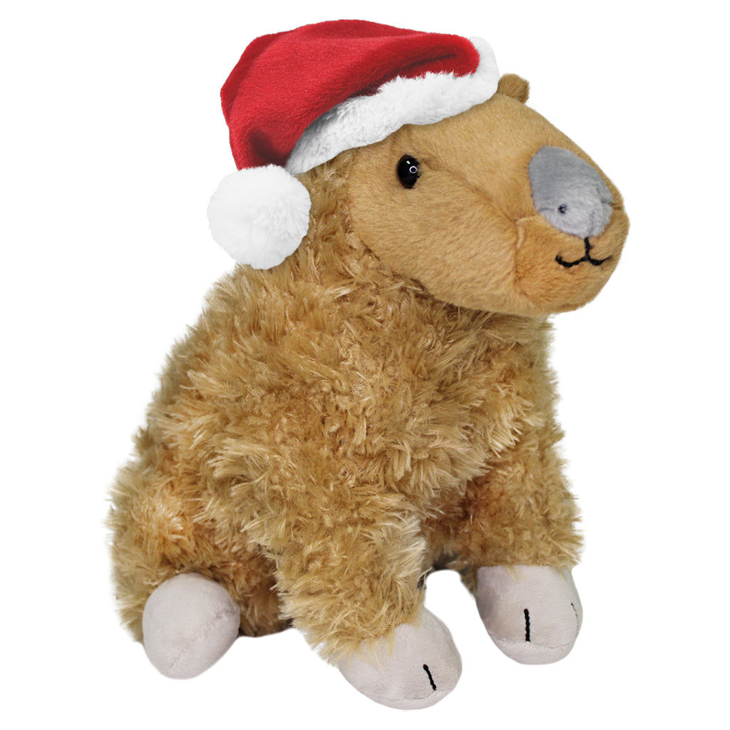 CAPYBARA WEARING A SANTA HAT PLUSH PELUCHES STUFFY PLUSHY CHRISTMAS HOLIDAY