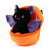 ZIP UP PUMPKIN WITH BLACK AND PURPLE BAT INSIDE HALLOWEEN