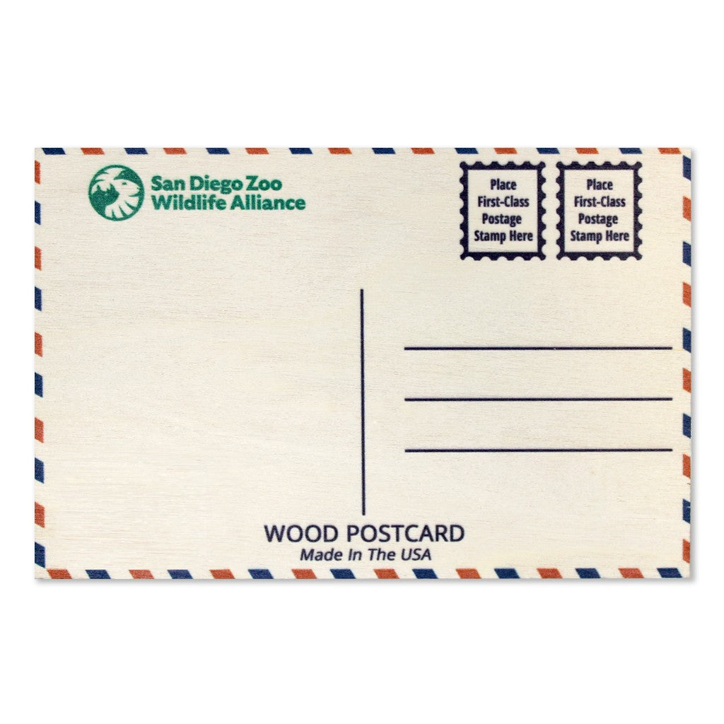Wildlife Stamp Wooden Postcard