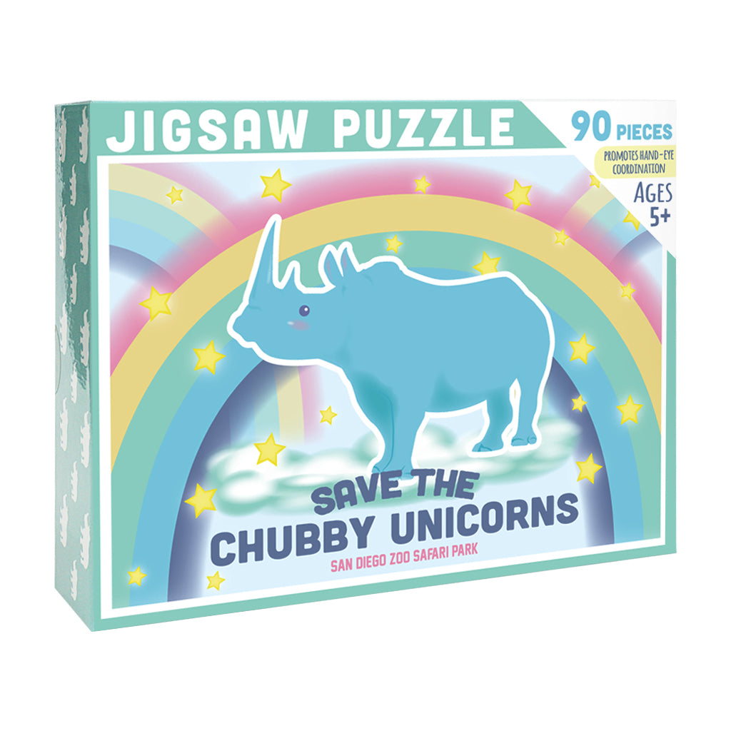 SAVE THE CHUBBY UNICORNS RHINO RAINBOW AND STARS PUZZLE