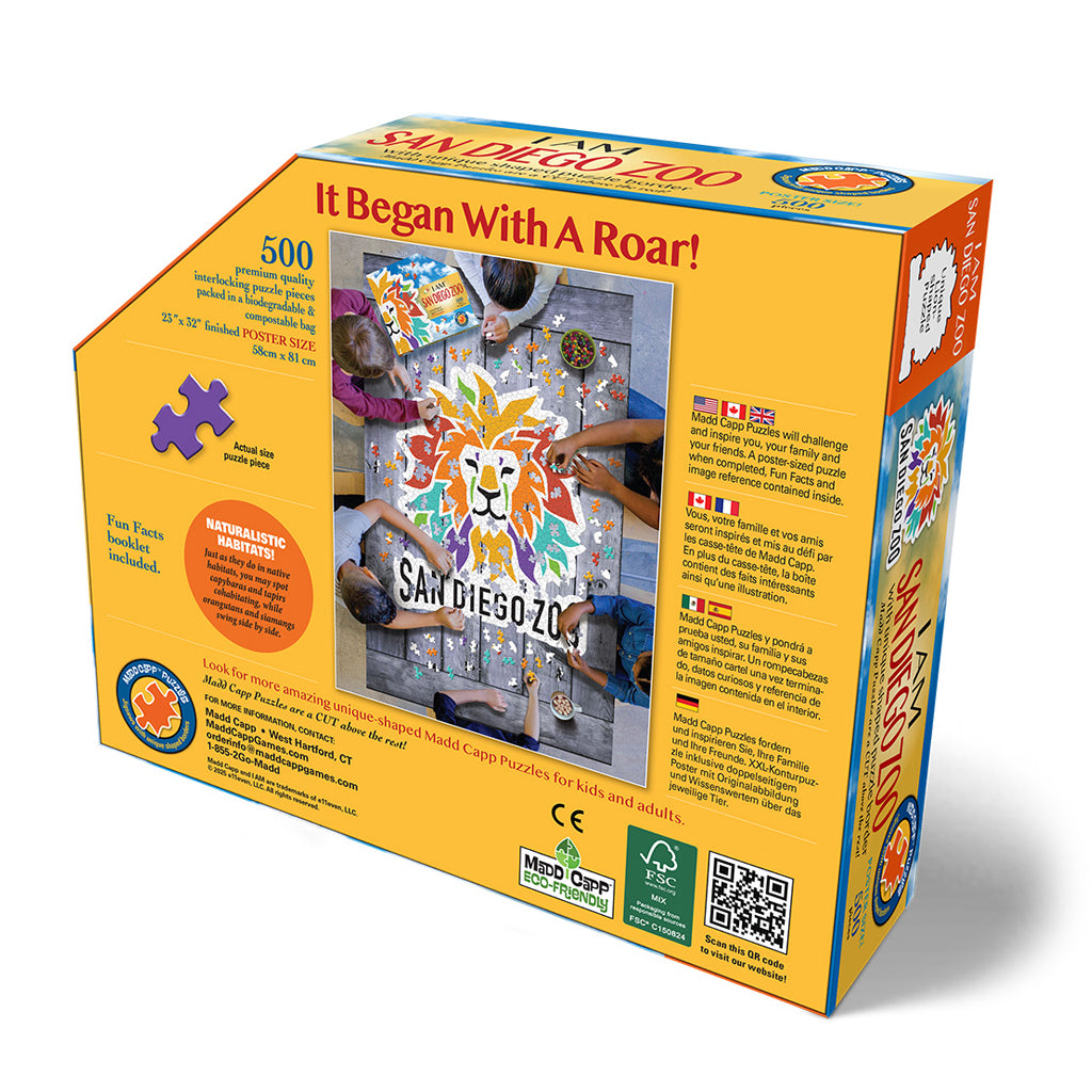 I AM San Diego Zoo Colorful Lion Jigsaw Puzzle - ShopZoo