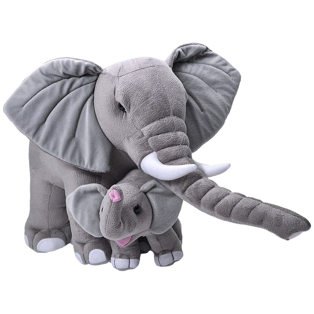 Elephant Mom & Baby Supersize Eco Plush 30 Inch