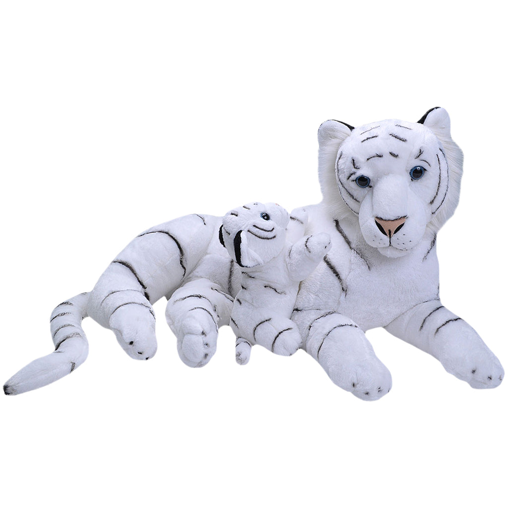 White Tiger Mom & Baby Supersize Eco Plush 30 Inch