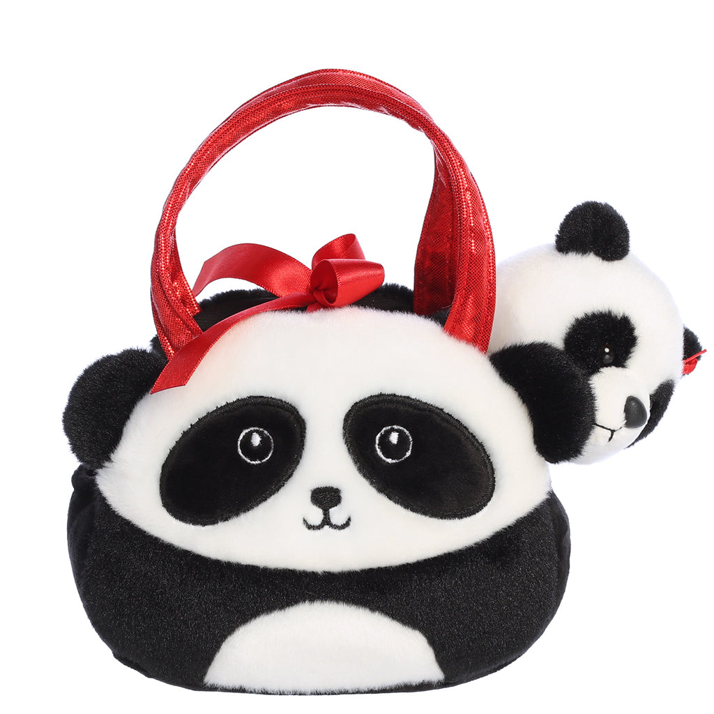 PLUSH MINI PANDA PURSE WITH MINI PANDA PLUSHY PELUCHES STUFFY TOY