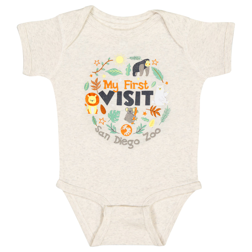 BABY INFANT MY FIRST VISIT TO THE SAN DIEGO ZOO SNAP BOTTOM ROMPER 