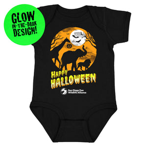 FULL MOON HAPPY HALLOWEEN INFANT BABY ROMPER ONESIE TEE T-SHIRT SNAP BOTTOM BLACK