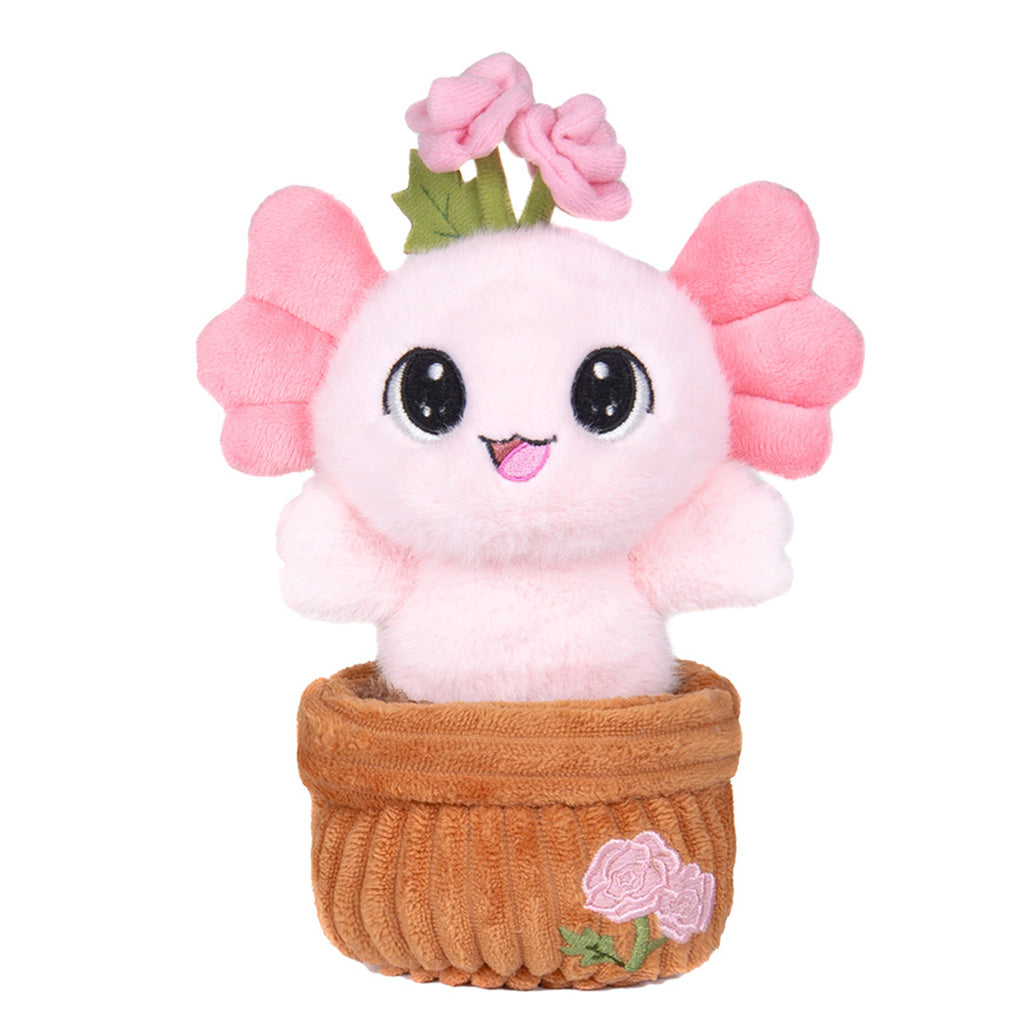 ROOT CUTIE PINK AXOLOTL PLUSH IN GARDEN POT STUFFY PELUCHES STUFFED PLANTABLE TAG