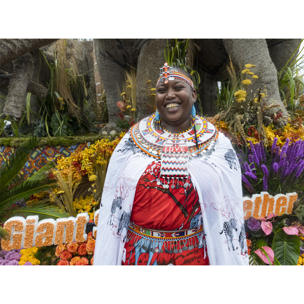 San Diego Zoo Wildlife Alliance 2026 Rose Parade Float Giant Strides Together Kenyan Artisan