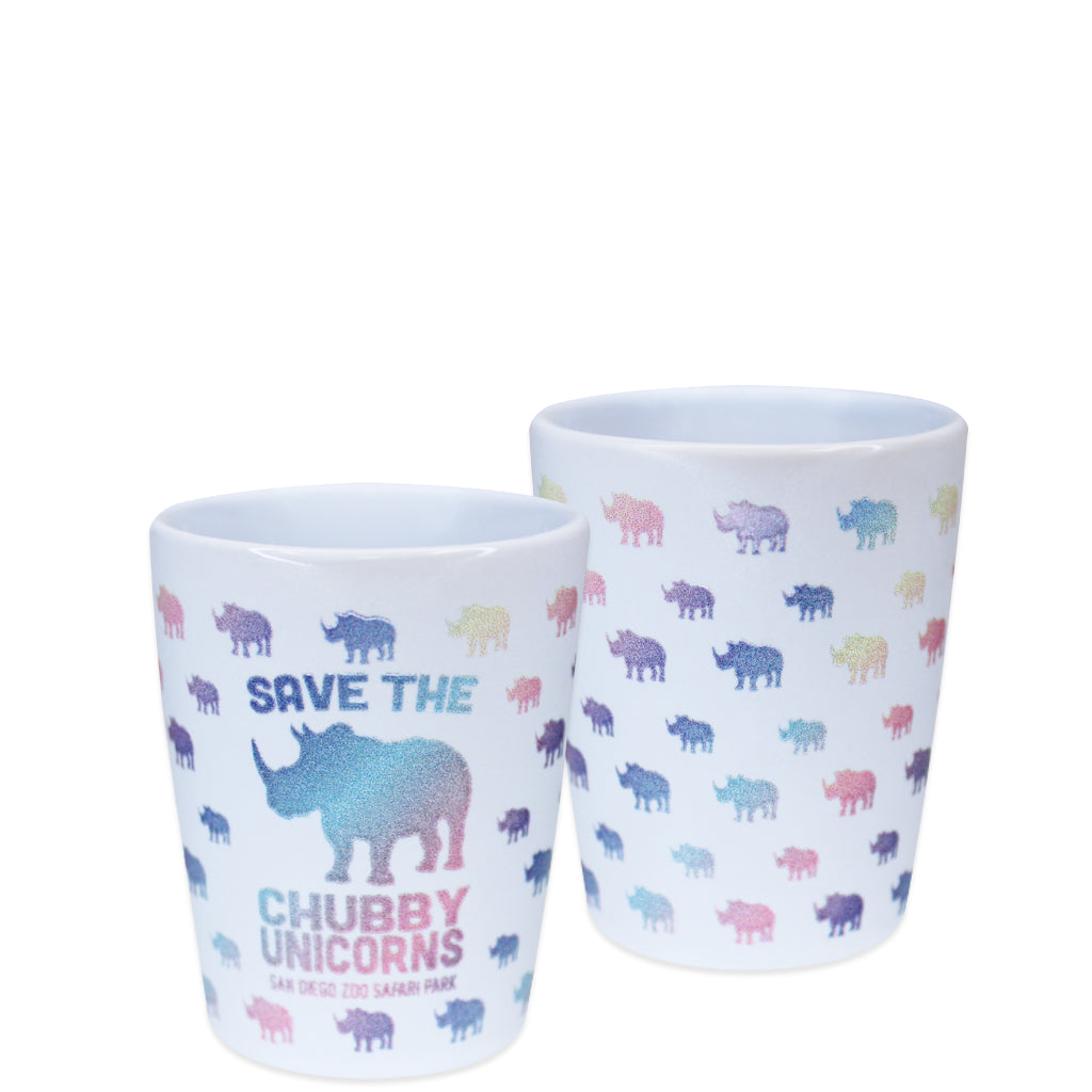 SAVE THE CHUBBY UNICORNS MULTI COLORED RHINO SHOT GLASS