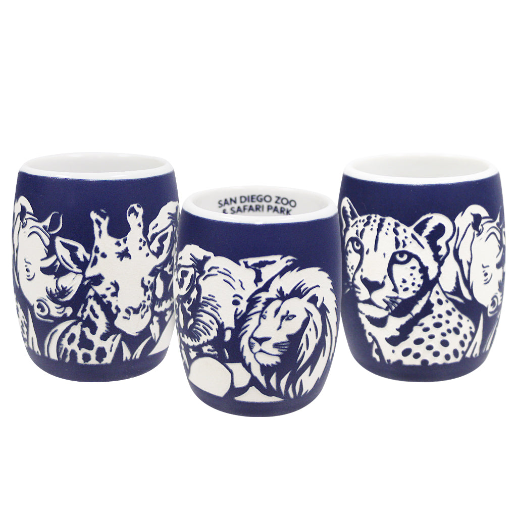 FAVE 5 ETCHED CERAMIC BLUE INDIGO SHOT GLASS SDZSP