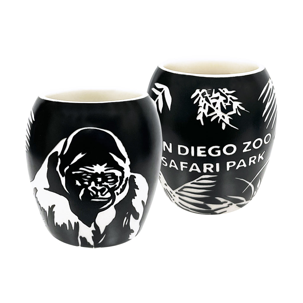 Gorilla Matte Black Etched Shot Glass - ShopZoo