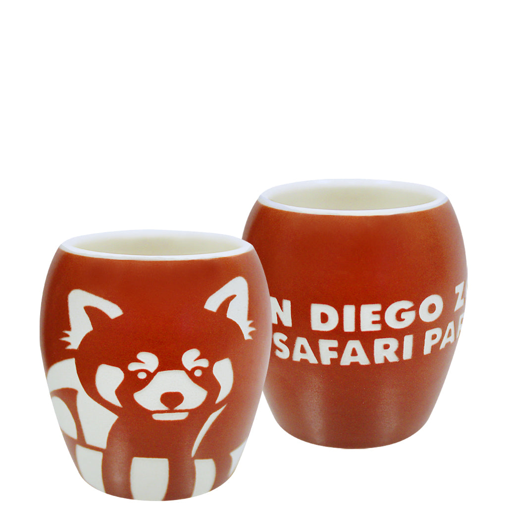 RED PANDA ETCHED CERAMIC SHOT GLASS 