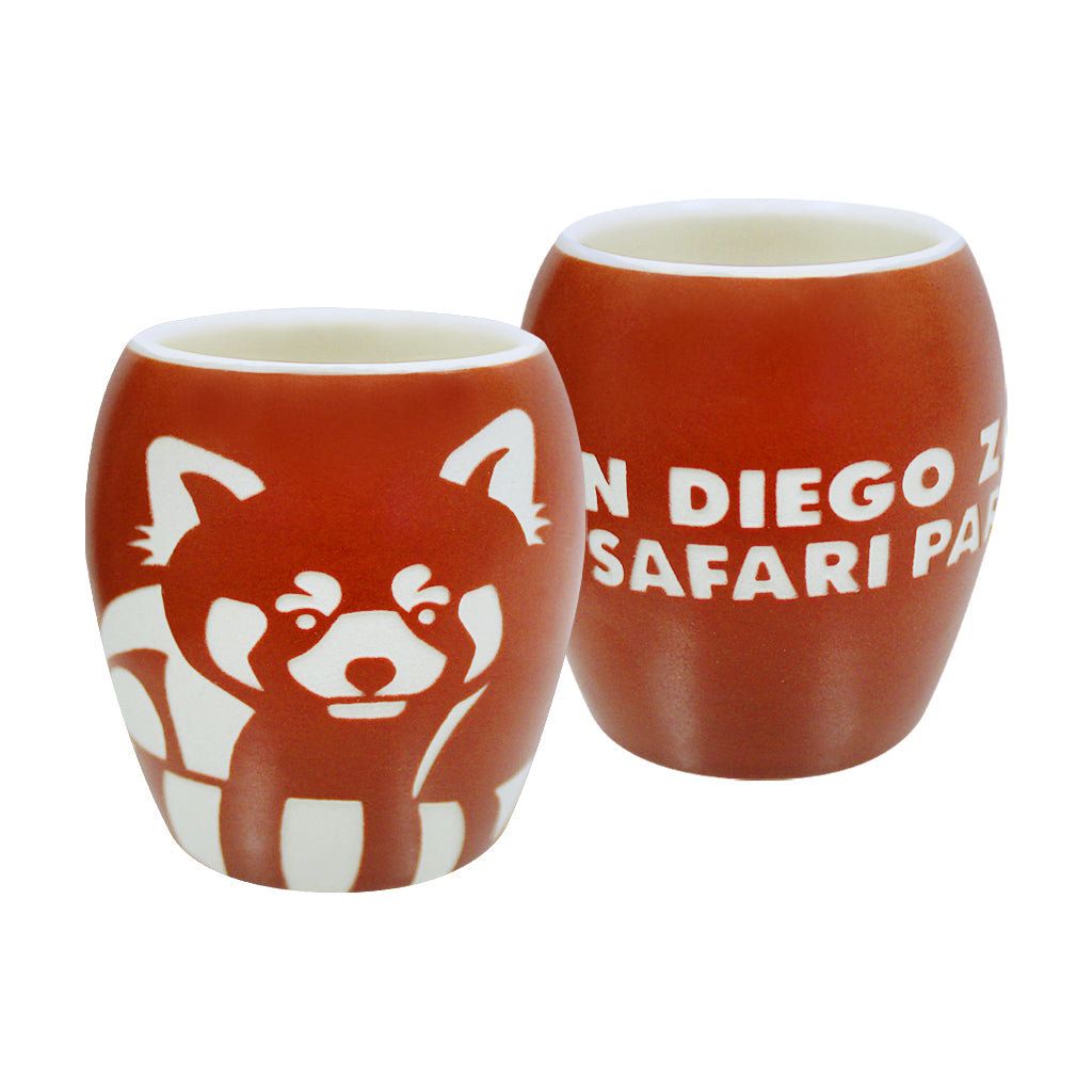 RED PANDA ETCHED CERAMIC SHOT GLASS 