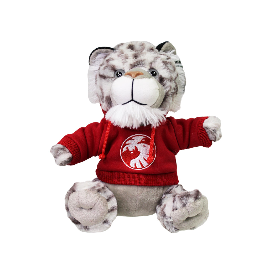 RED SWEATSHIRT HOODY PLUSH SNOW LEOPARD PLUSHY PELUCHES 