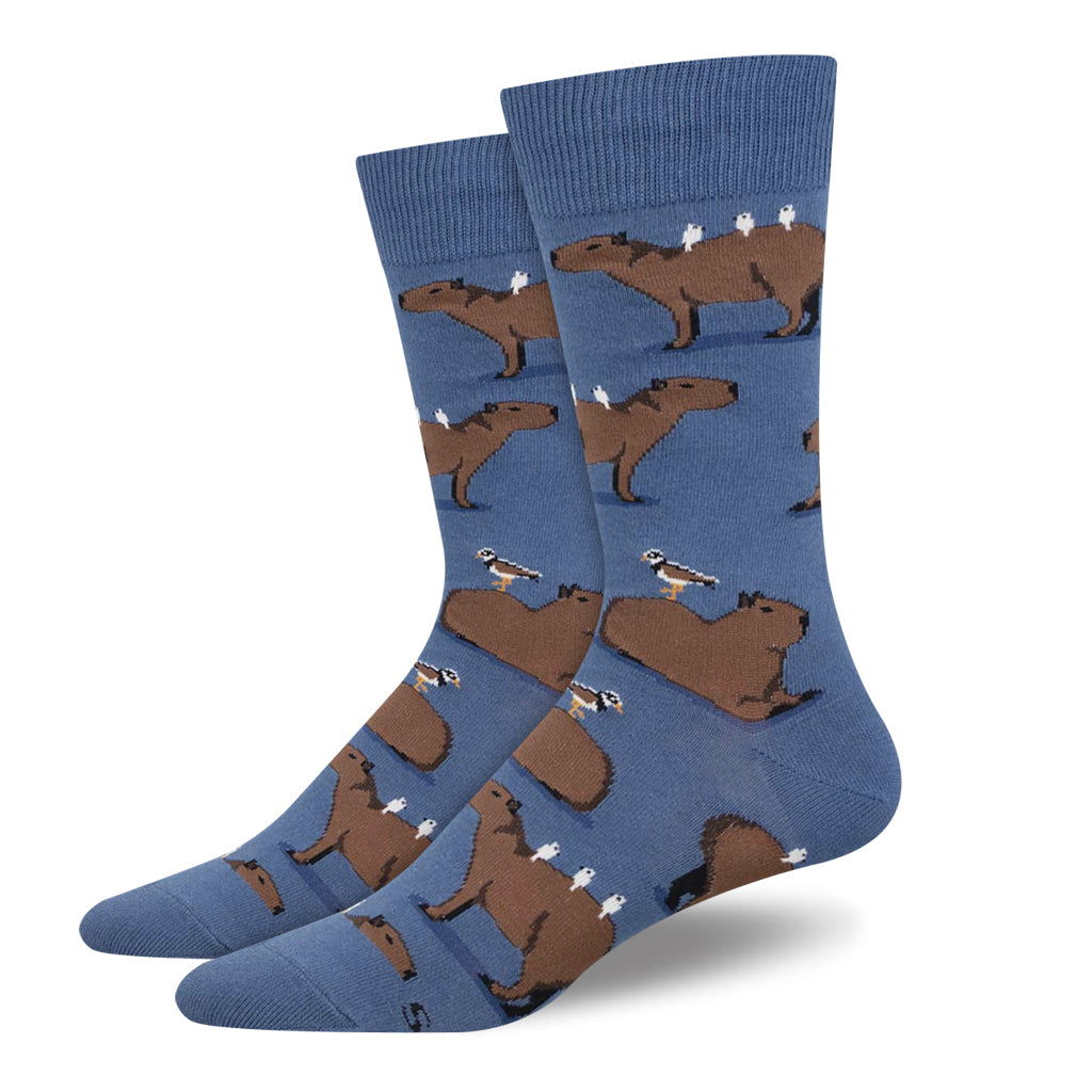 Capybara Blue Wildlife Socks