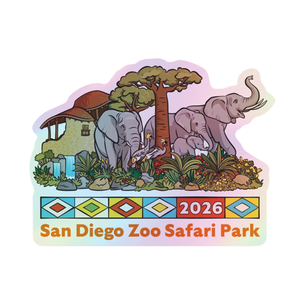 Giant Strides Elephant Chrome Sticker