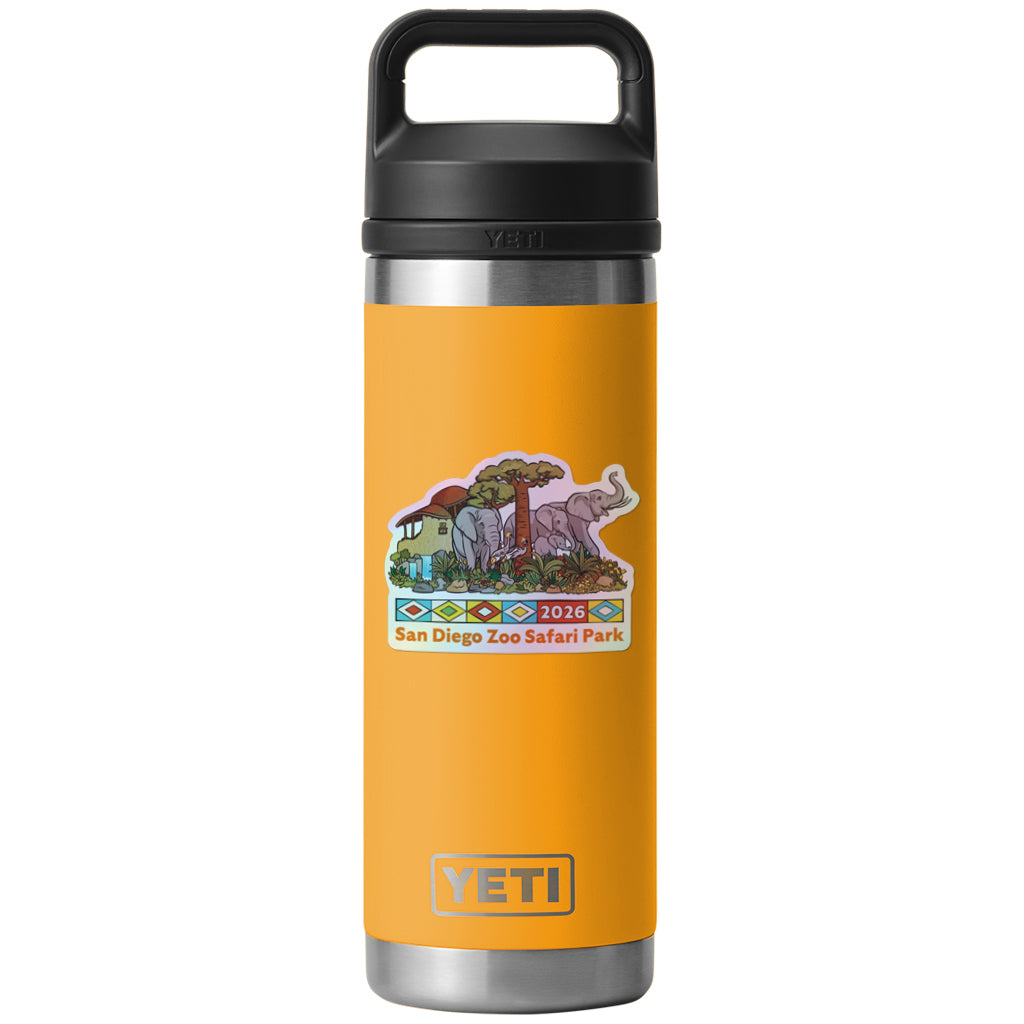 Giant Strides Elephant Chrome Sticker