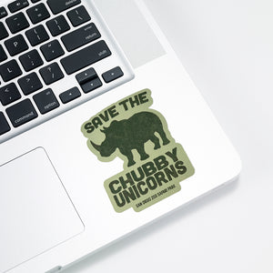 Save The Chubby Unicorns Sticker - Green
