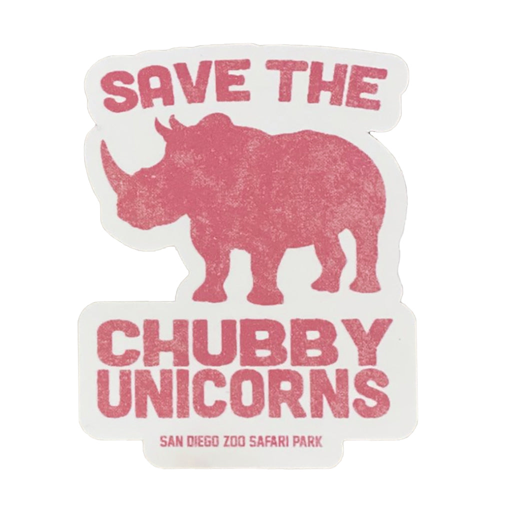 STICKER DECAL SALMON PINK RHINO SAVE THE CHUBBY UNICORNS