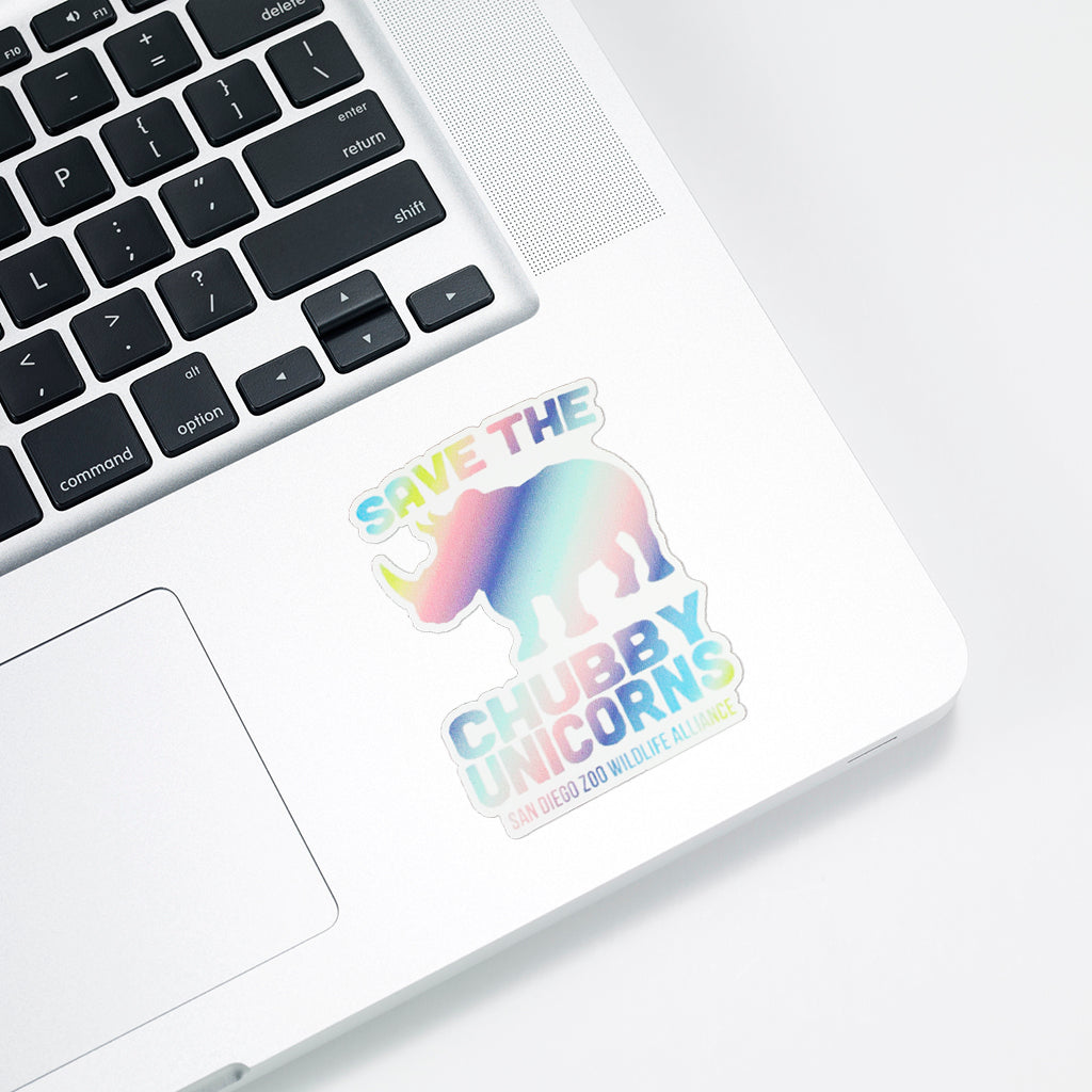 Save The Chubby Unicorns Sticker - Ombre Rainbow