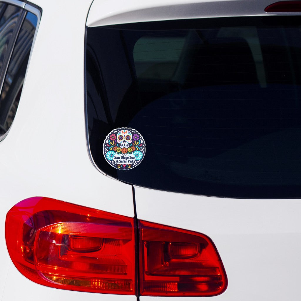 Sugar Skull Chrome Sticker