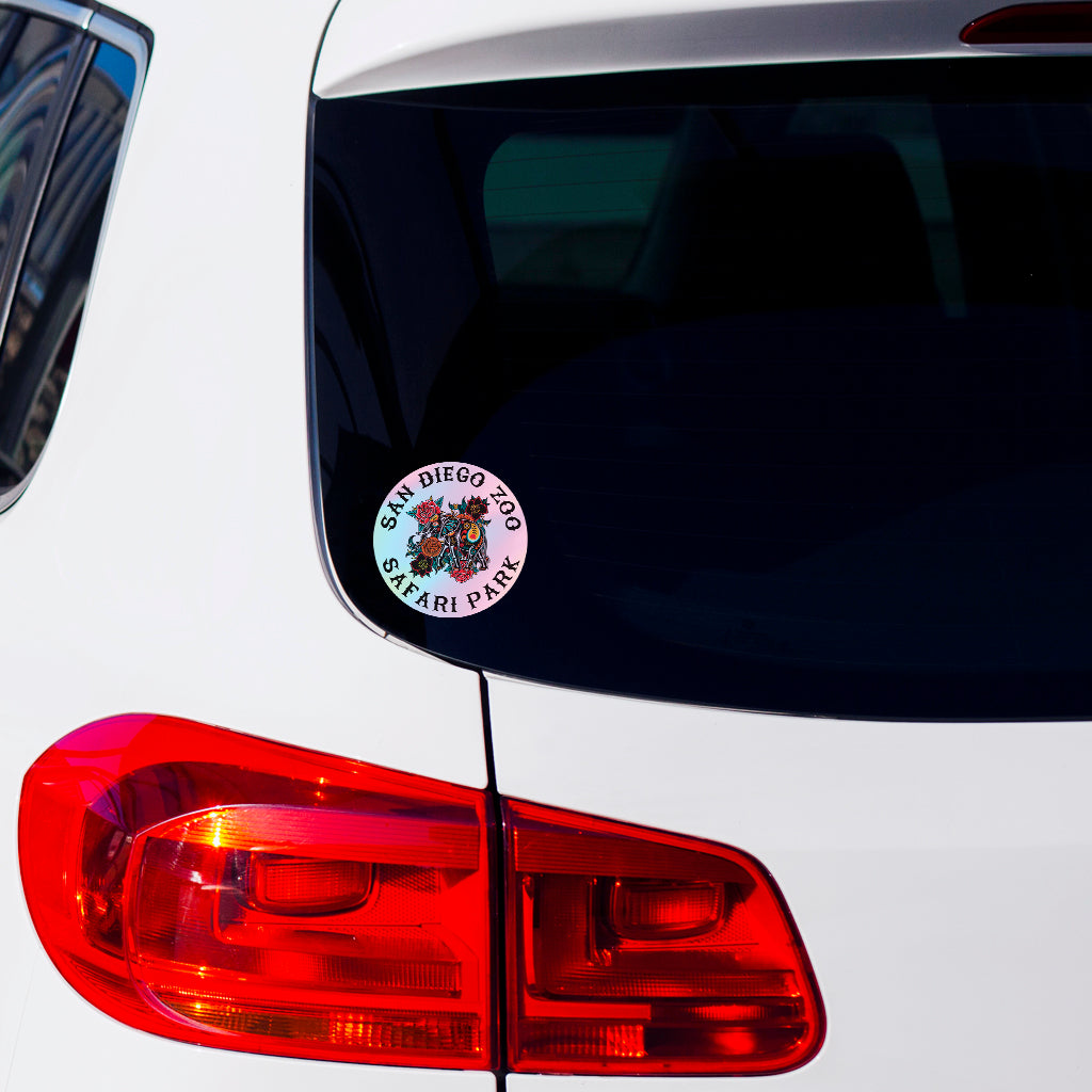 Día de los Muertos Chrome Elephant Sticker