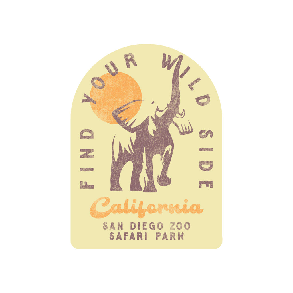 FIND YOUR WILD SIDE ELEPHANT STICKER DECAL 