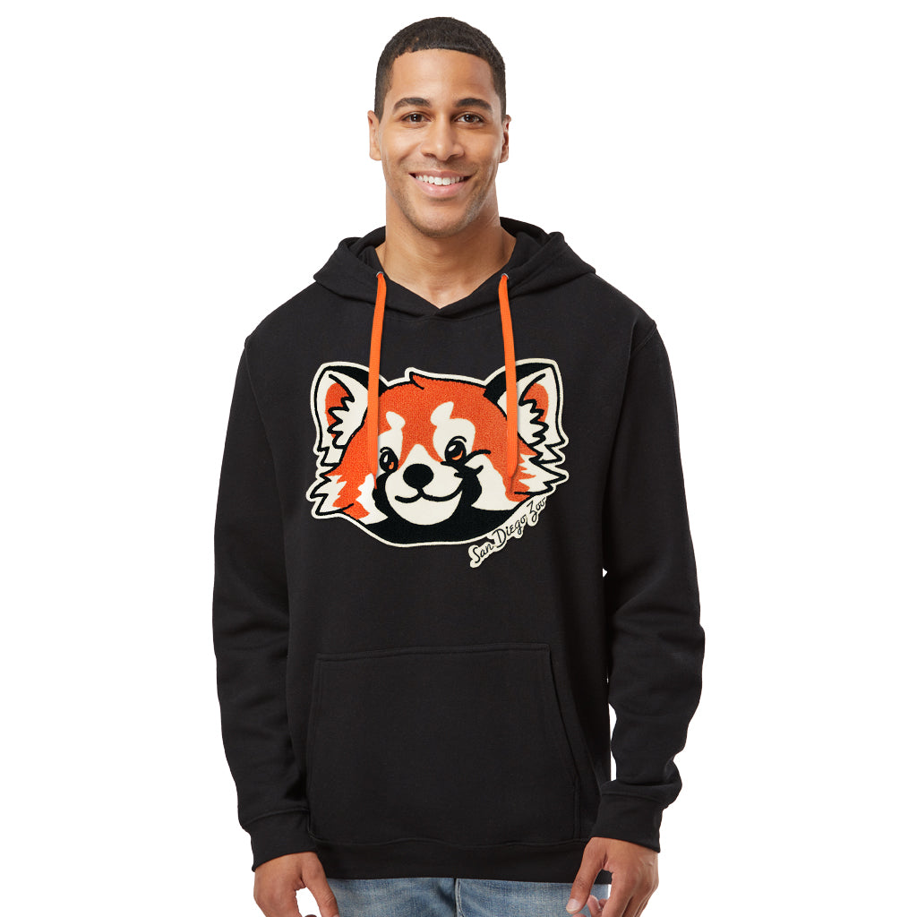 Red Panda Chenille Hooded Sweatshirt