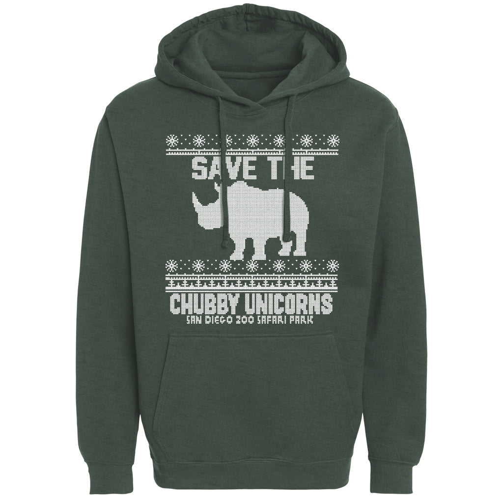 SAVE THE CHUBBY UNICORNS FAIR ISLE SWEATSHIRT HOODY BASIL GREEN CHRISTMAS HOLIDAY 