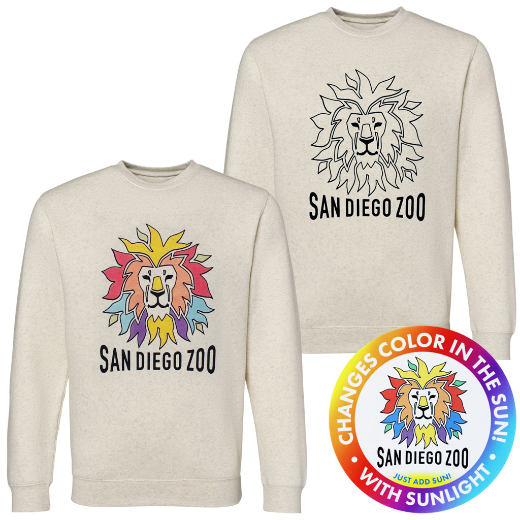 COLORFUL LION COLOR CHANGING NATURAL HEATHER CREW NECK PULLOVER SWEATSHIRT