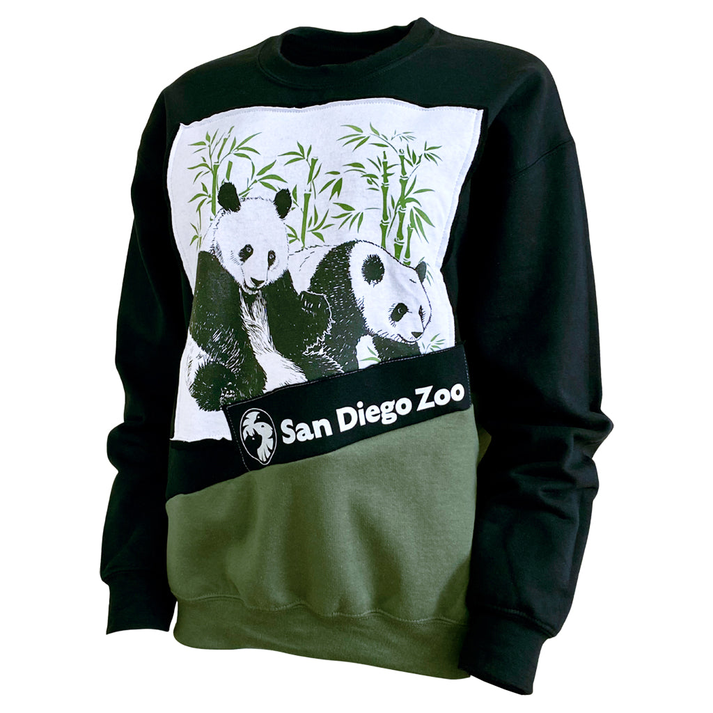 Giant Panda Duo Upcycled Sweatshirt