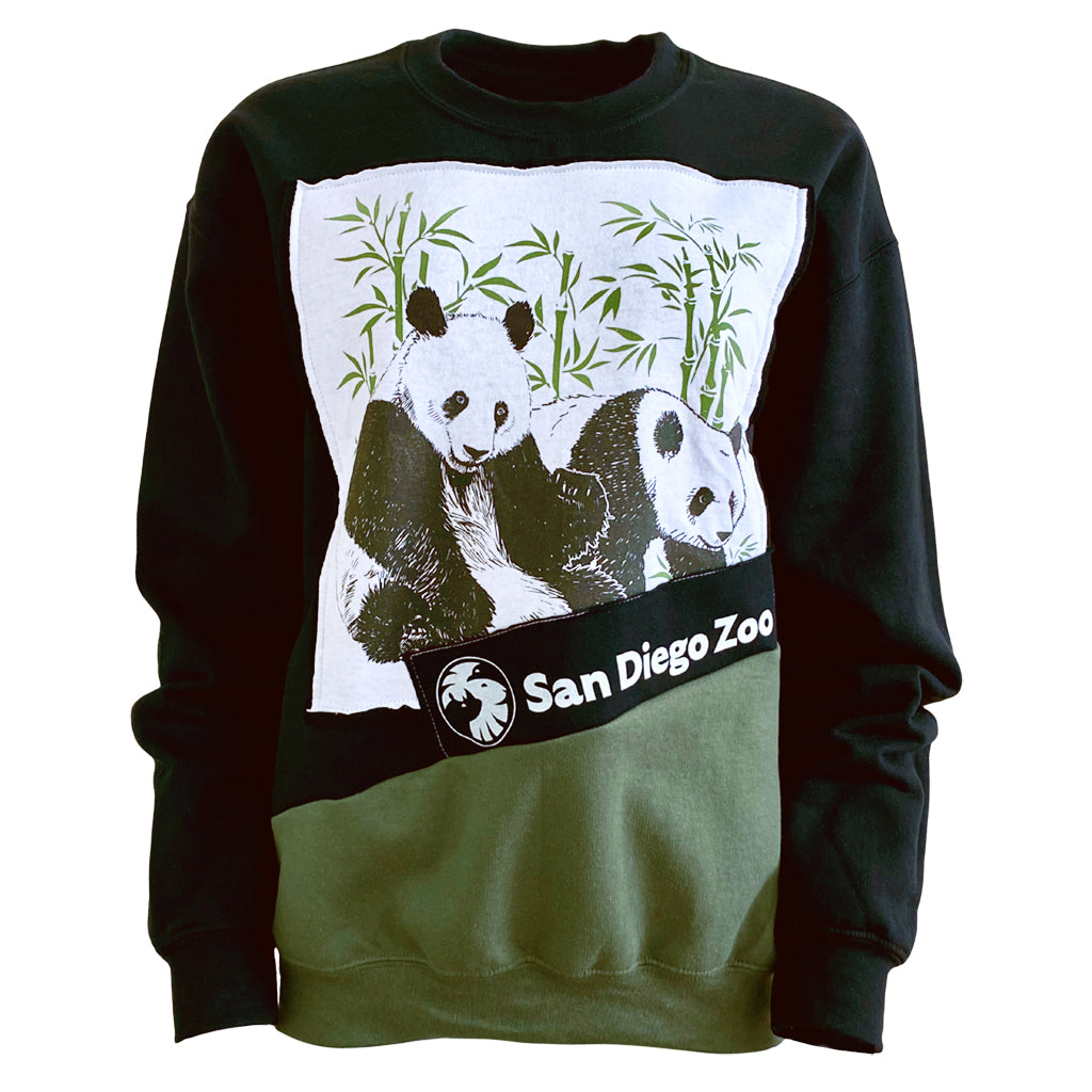 UPCYCLED REFRIED CREW NECK SWEATSHIRT GIANT PANDA DUO UNISEX FIT