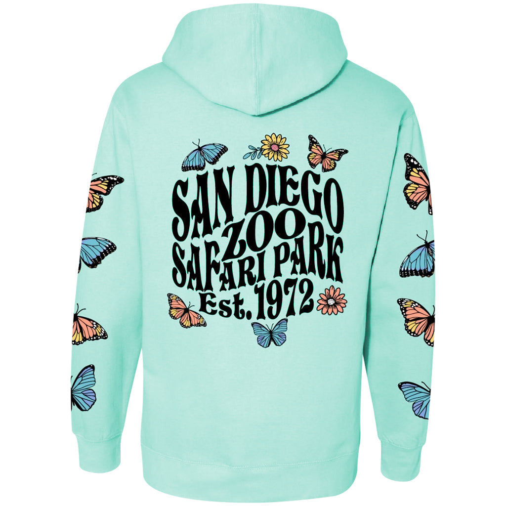 Groovy Butterflies Zip-Up Hooded Sweatshirt