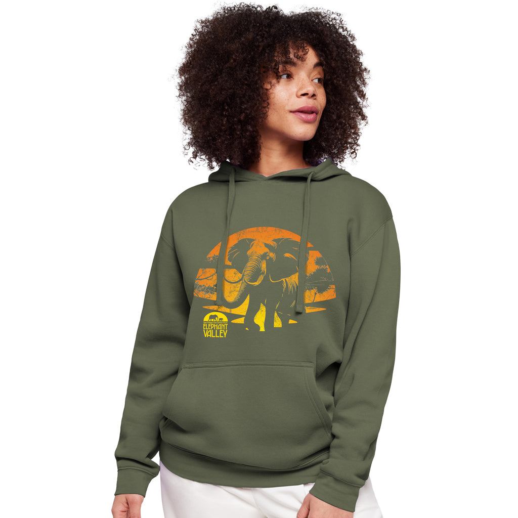 Elephant Valley Sunset Hooded Sweatshirt