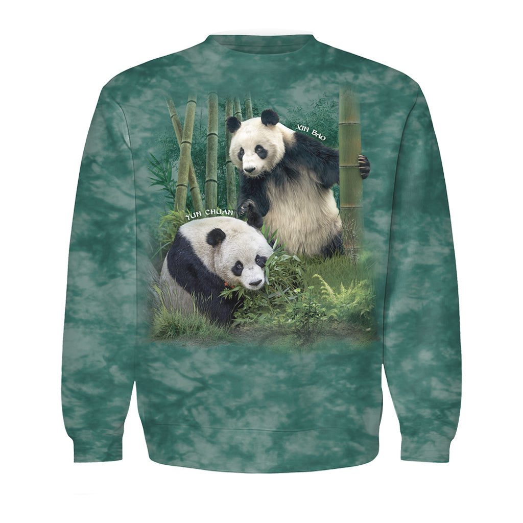 SAN DIEGO ZOO YUN CHUAN &amp; XIN BAO KIDS AQUAMARINE TIE DYED CREW NECK SWEATSHIRT