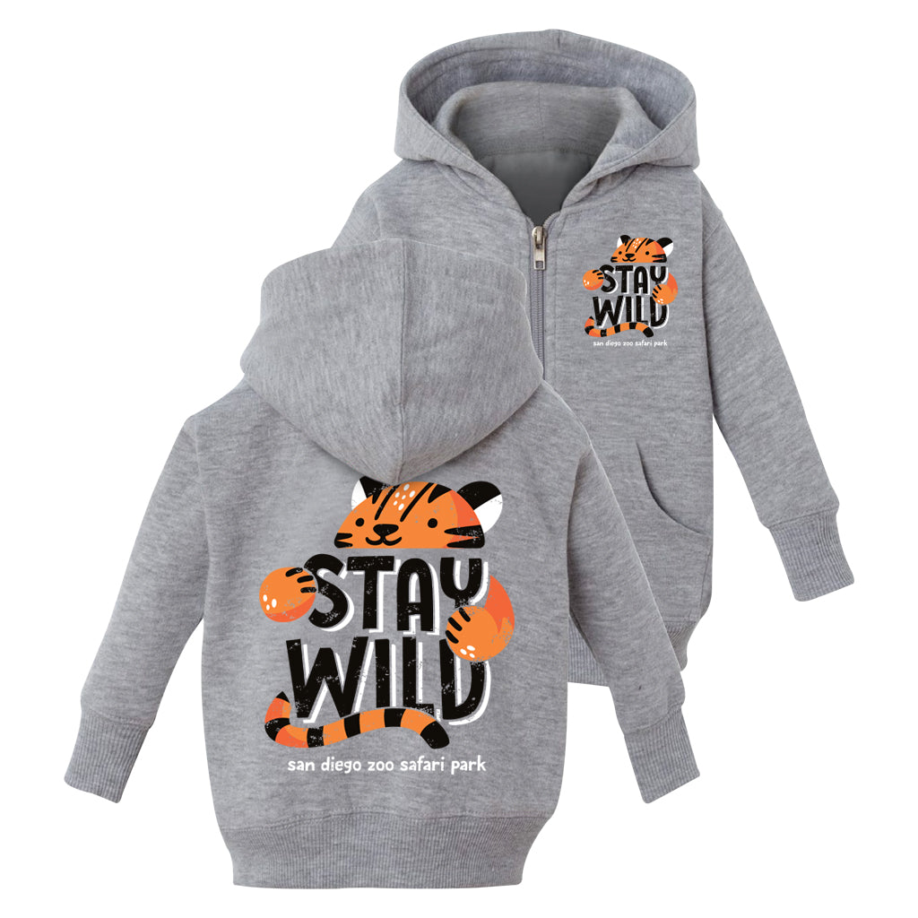 STAY WILD BABY INFANT TIGER SWEATSHIRT HEATHER GRAY GREY