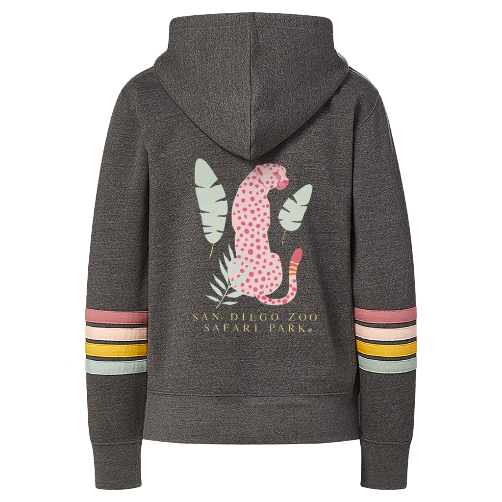 Cheetah Ladies Zip-Up Hooded Sweatshirt