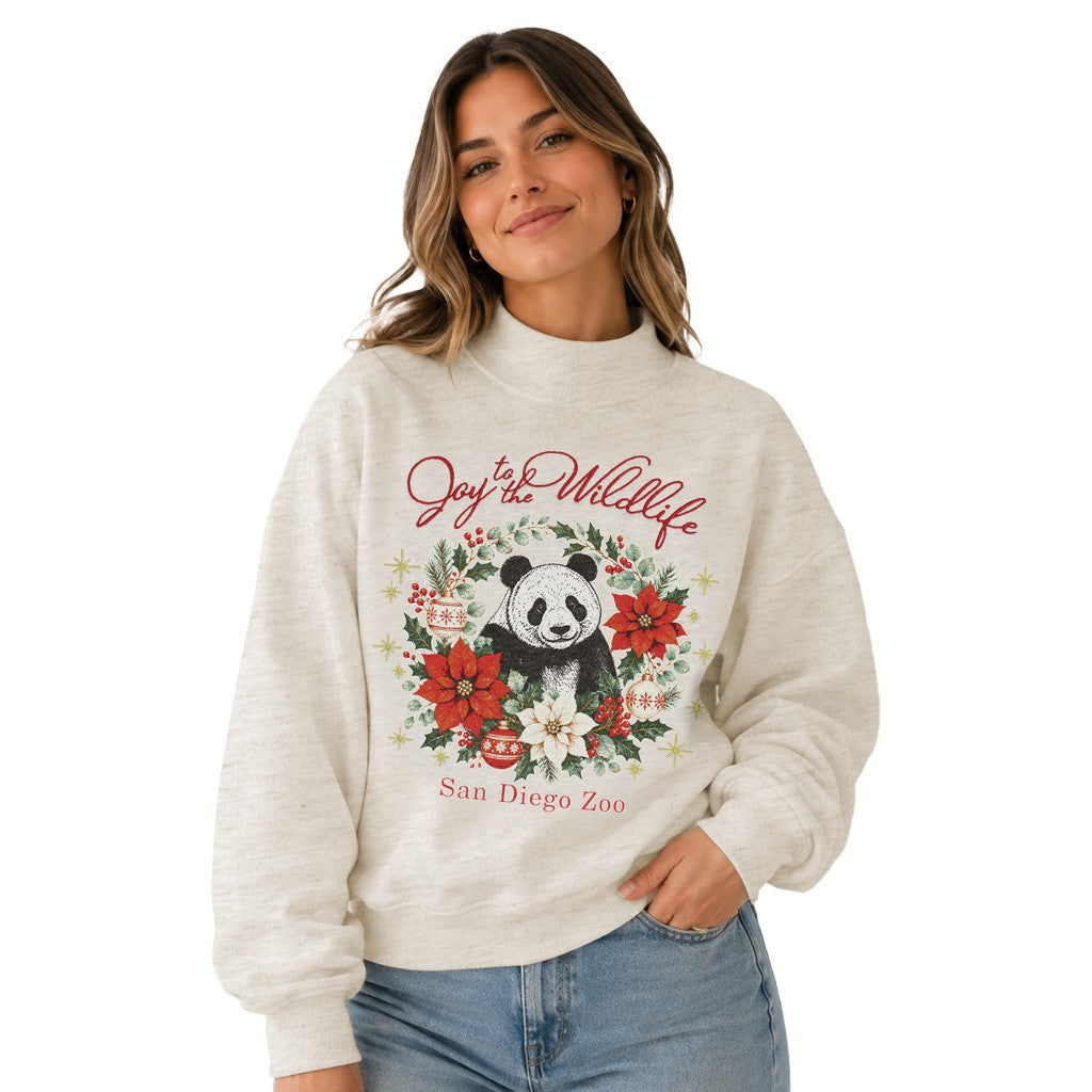 Joy to the Wildlife Mock Neck Sweatshirt