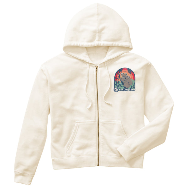 Koala Good Vibes Ladies Zip-Up Hooded Sweatshirt - ShopZoo