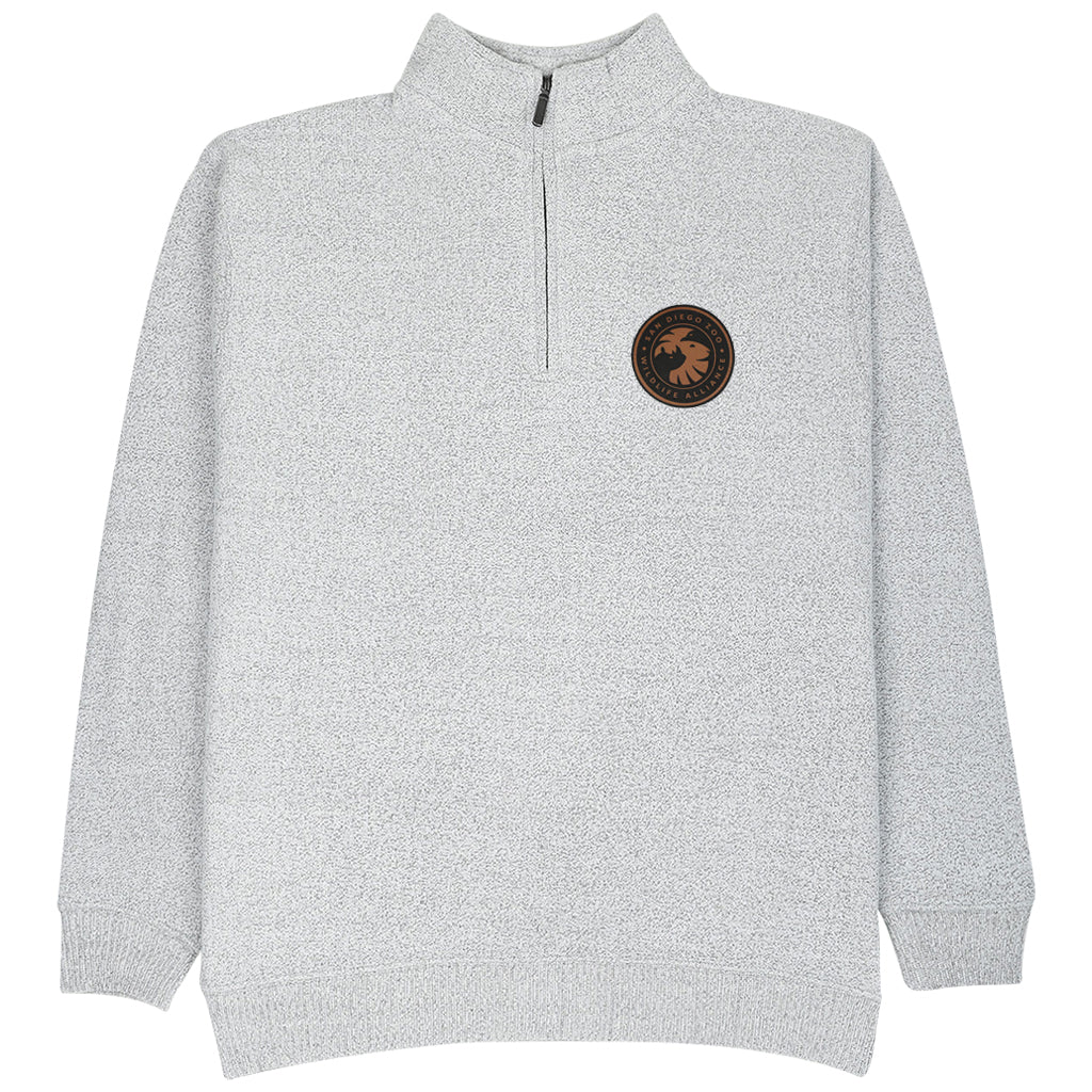 SDZWA LOGO BLACK COPPER BROWN PATCH SWEATER UNISEX MENS WOMENS CREAM WITH BLACK SPECKLES