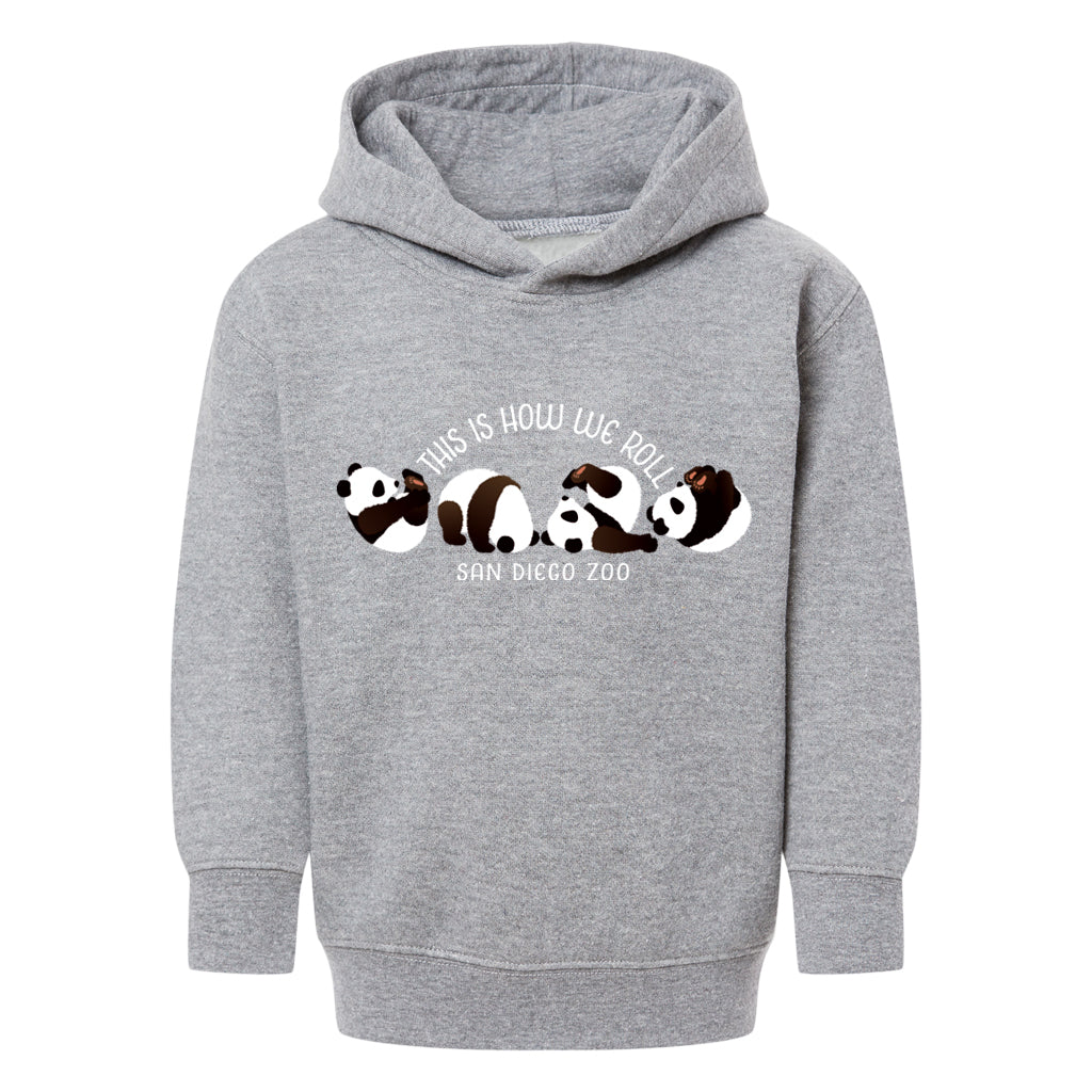 THIS IS HOW WE ROLL PANDA TODDLER HOODY HEATHER GREY