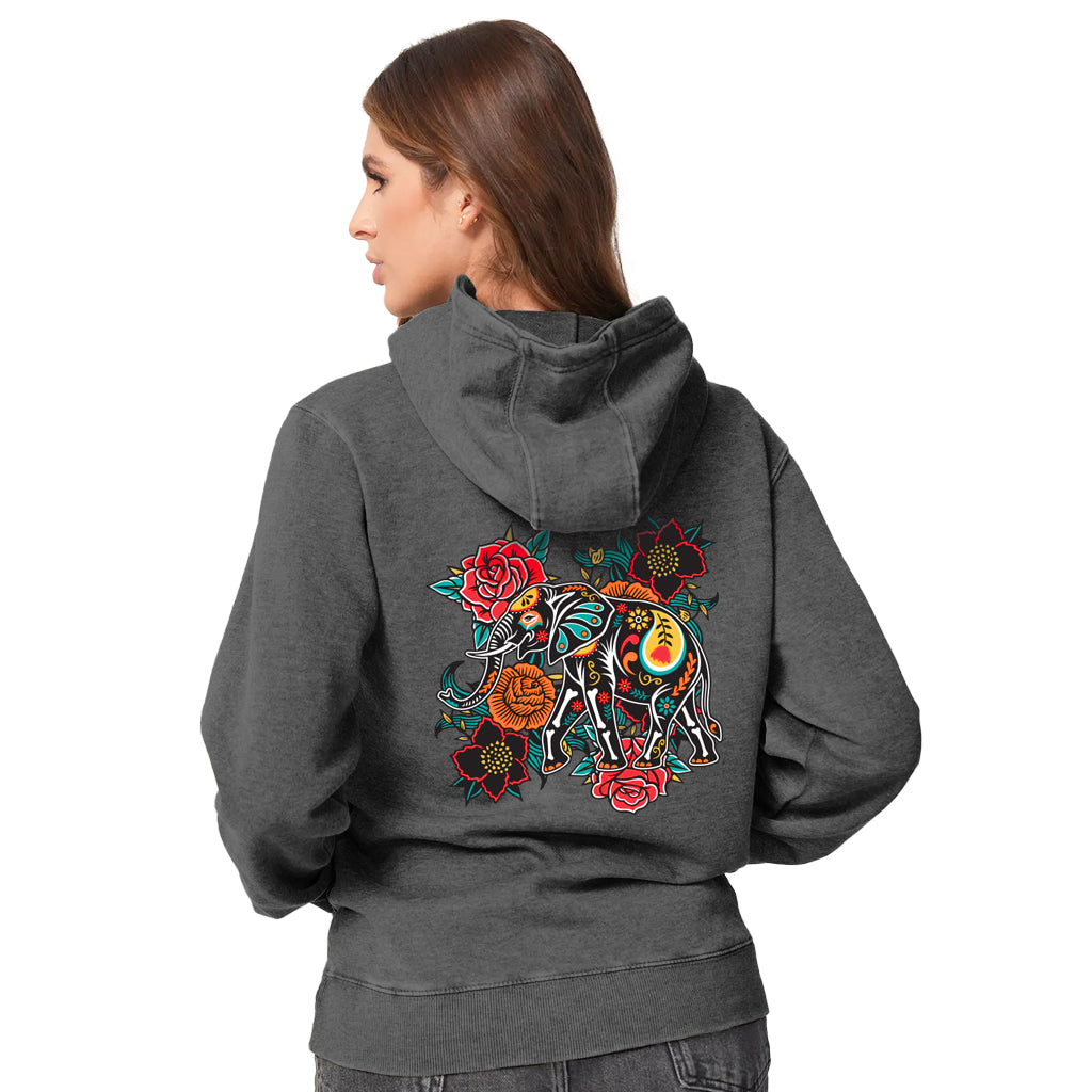 Día de los Muertos-Inspired Elephant Hooded Sweatshirt