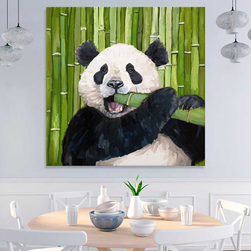 Panda Pals Bamboo Chomp Canvas Print Wall Art Home Decor