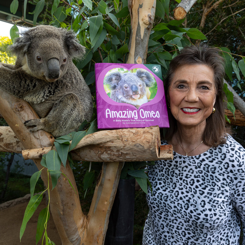 SDZWA Press Author, Georgeanne Irvine, with Omeo the Koala
