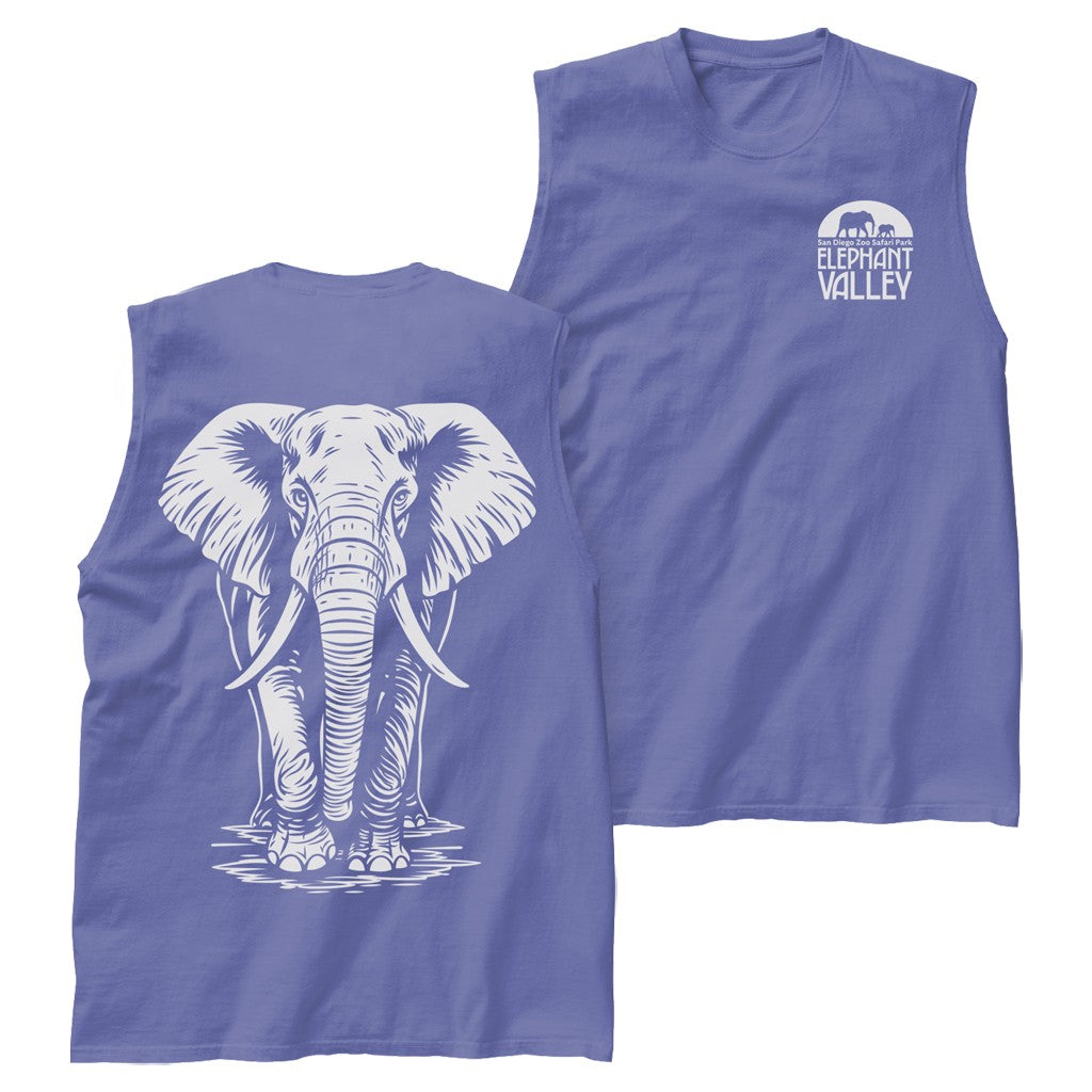 ETCHED ELEPHANT VALLEY POOL BLUE MENS MUSCLE TANK SAN DIEGO ZOO SAFARI PARK UNISEX