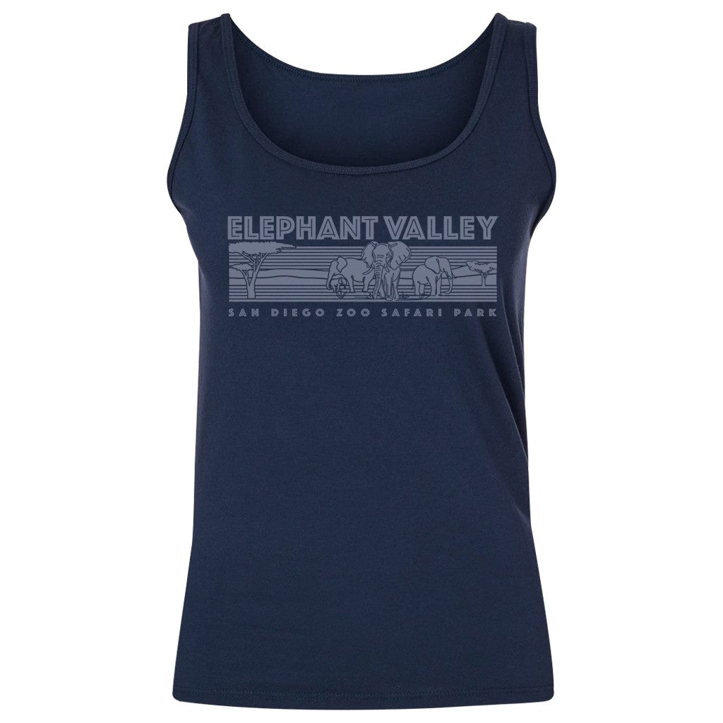 Linear Elephants Ladies Tank