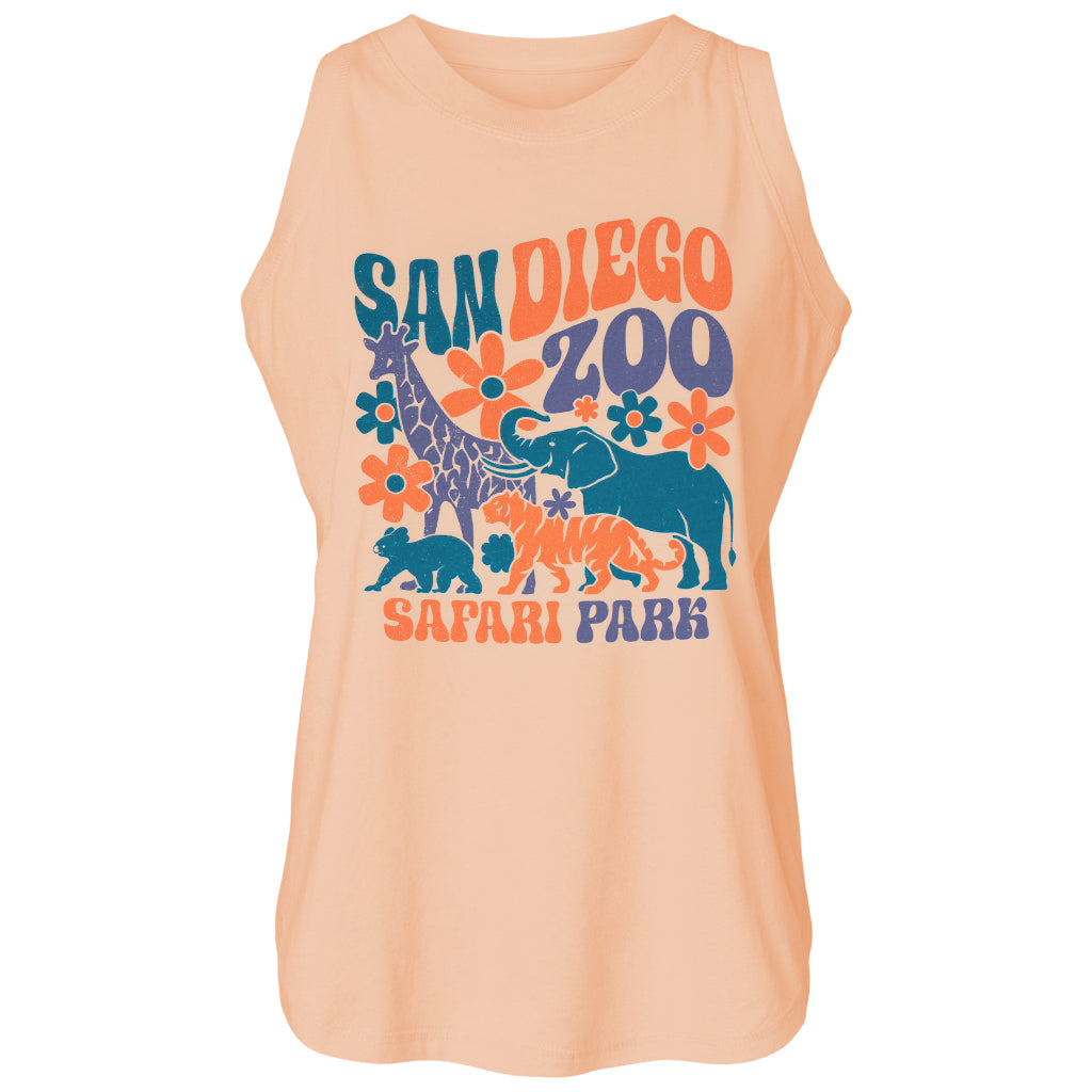SO CAL DAISY SAFARI PEACH LADIES WOMENS TANK 