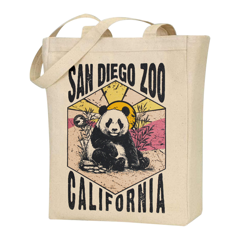 PANDA RAYS TOTE BAG CANVAS COTTON SHOPPING BAG BOOK BAG