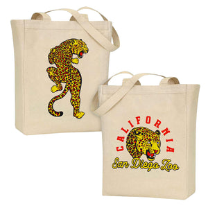 VINTAGE OLD SCHOOL STREET STYLE TATTOO ART JAGUAR CANVAS TOTE BAG CALIFORNIA SAN DIEGO ZOO